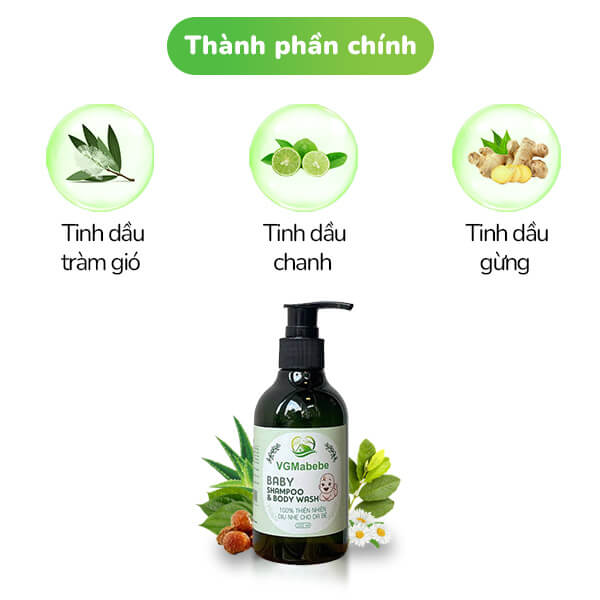 Thành phần chính có trong sữa tắm gội VGMabebe